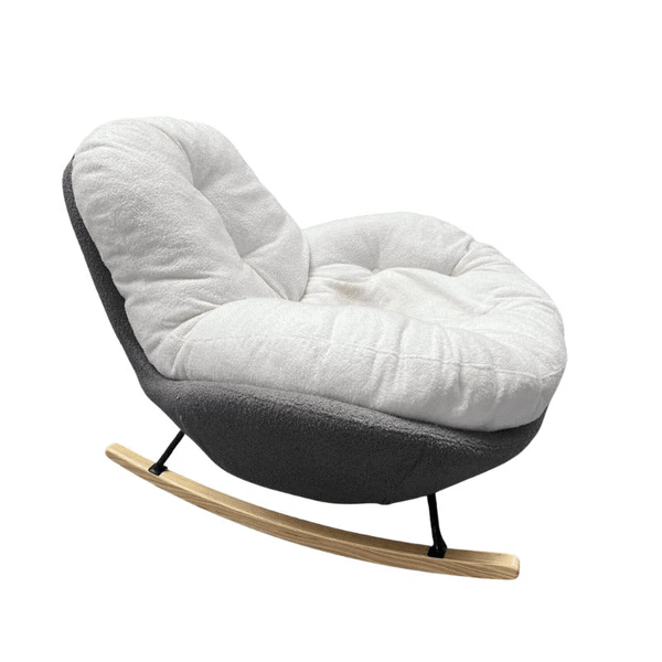 Velvet Rocking Lounge Chair featuring soft upholstery and a gentle rocking motion for ultimate relaxation.