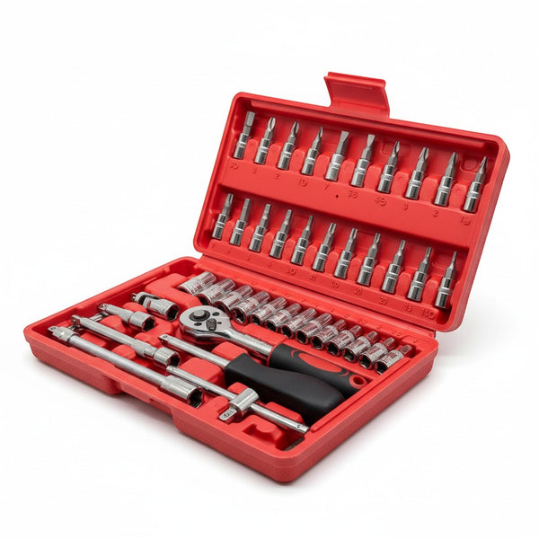 46-Piece All-in-One Socket Wrench Tool Set with Storage Case