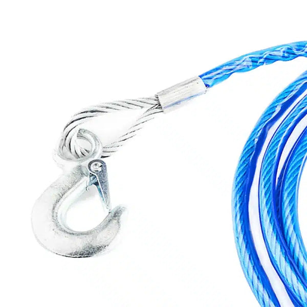 7 Ton Heavy Duty 4m x 12mm Steel Tow Rope with Insulated Hooks image 2
