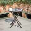 80cm Foldable Round Glass Top Patio Side Table image 0