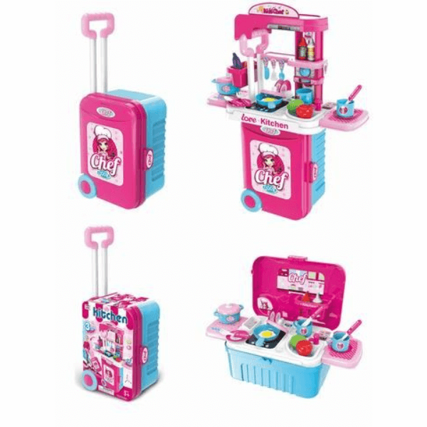 Perfect Dealz 3 in 1 Travel Suitcase Kitchen Play Set