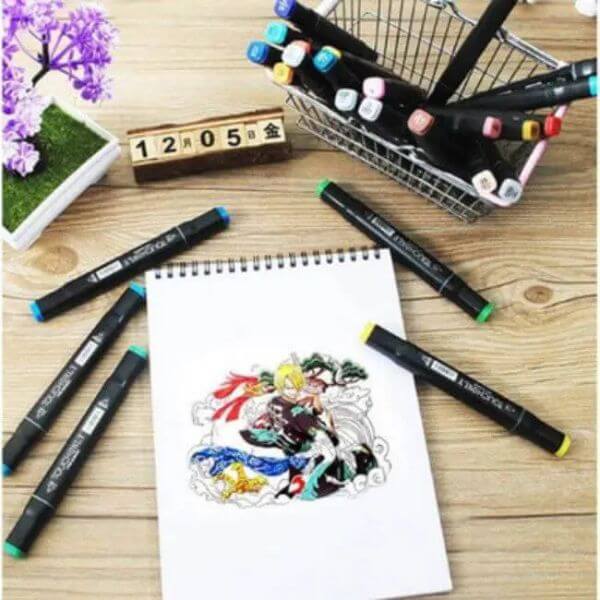 Perfect Dealz 120Pcs Art Sketch Drawing Twin Marker Painting Pen Set