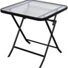 60cm Foldable Square Glass Top Patio Side Table image 1
