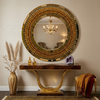 Crystal Teardrop Round Mirror