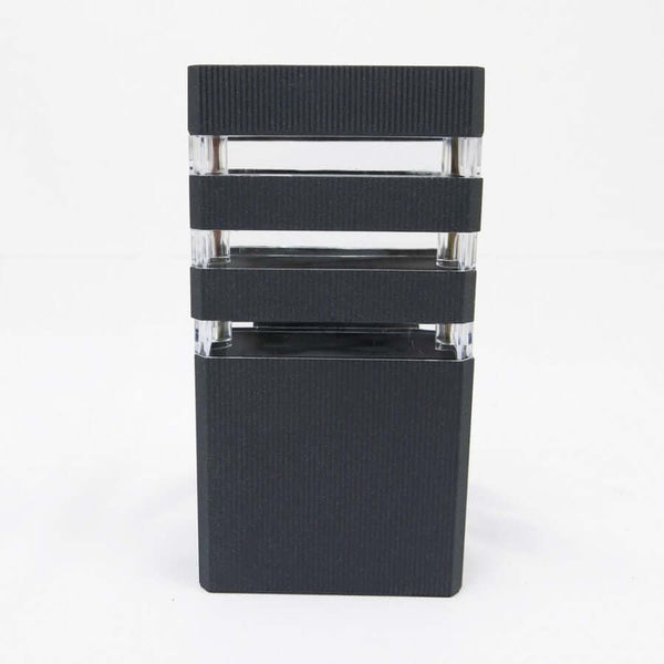 Glow Square Outdoor Wall Light featuring a modern design with three clear sections for outdoor illumination.