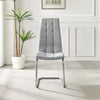 Enzo Faux Leather C Frame Dining Chair in sleek gray with quilted upholstery and cantilever base, modern dining room furniture.