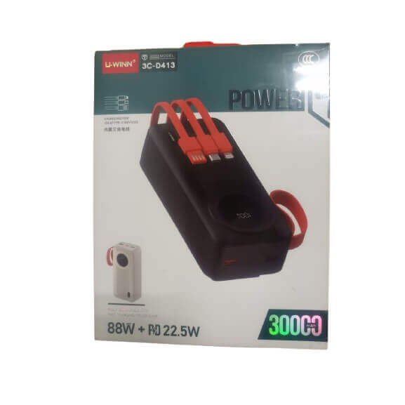 30000mAh Built-in Cable Power Bank image 0