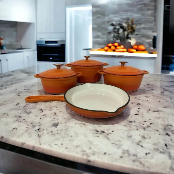 Perfect Dealz 7pcs Enamel Cast Iron Cookware Set