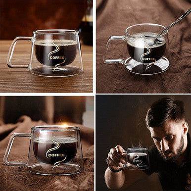 Perfect Dealz Double Walled Glass Coffee Mug
