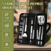 14-Piece Premium Stainless Steel Braai & Grill Tool Set: Stainless Steel 20 Piece Braai Utensil Set with durable tools for BBQ and outdoor cooking, easy to carry and safe to use.