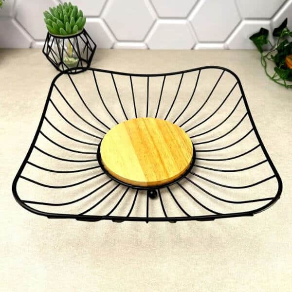 Perfect Dealz Square Metal Fruit Basket