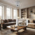 5MP 360-Degree Panoramic Fisheye IP Security Camera monitoring a stylish living room on a smartphone.