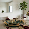 3-in-1 Round Serving Tray Set with Gold Handles for Parties