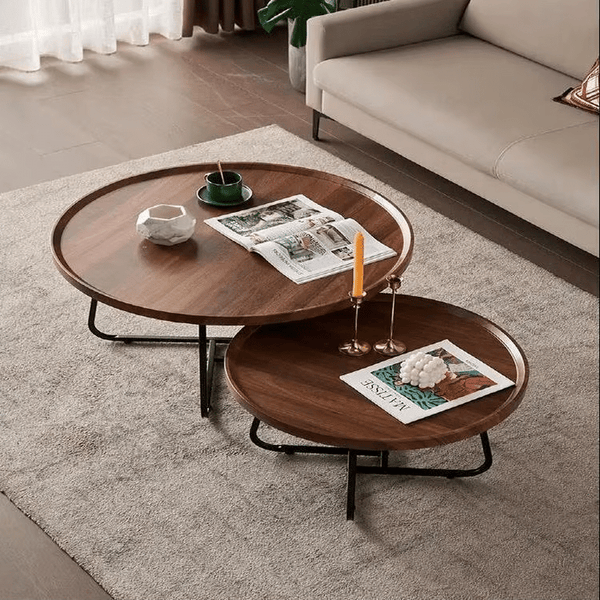 2 Piece Living Room Round Coffee Table image 3