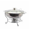 4L Round Chafing Dish with Glass Lid showcasing sleek design and durable construction for buffet-style service.