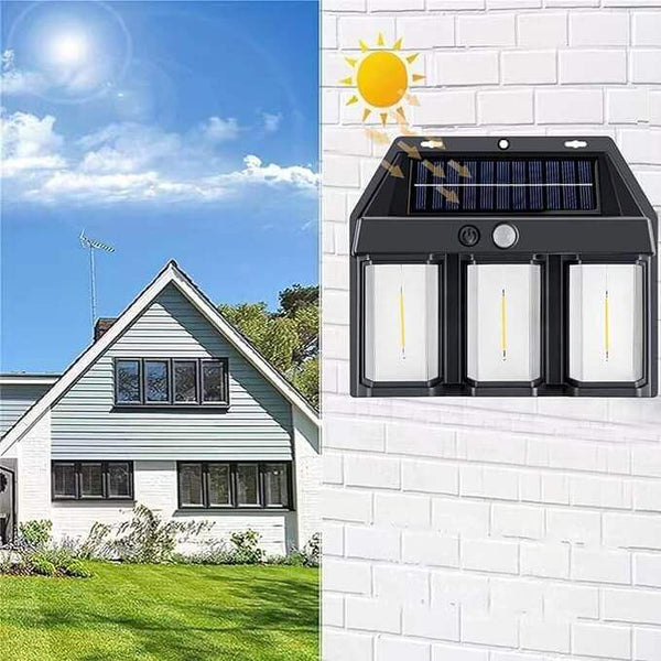 Perfect Dealz 3 LED Outdoor Solar Induction Warm Light Wall Lamp