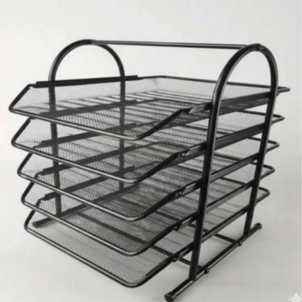 5-Tier Metal Mesh Desk File Organizer
