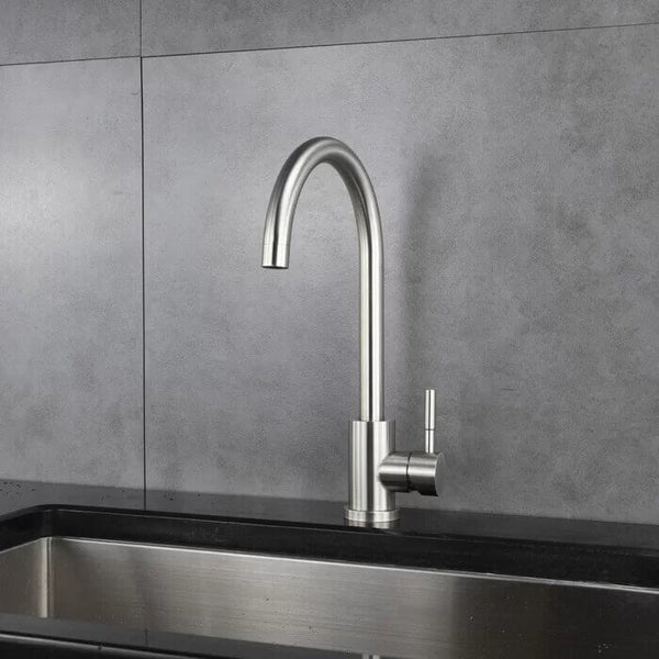 Stainless Steel Turn Sink Tap featuring smooth 360° rotation and sleek modern design.