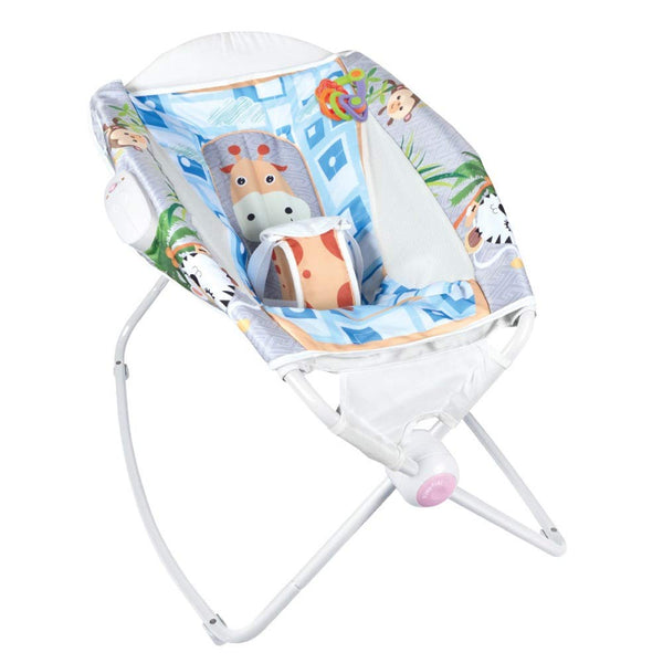 Foldable Toddler Soothing Vibrations seat with colorful animal design for calming toddlers with gentle vibrations.