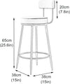 Dimensions of a modern upholstered dining chair showing height and seat measurements.