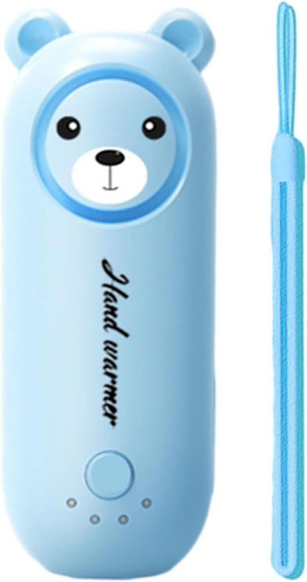 Portable 2-in-1 Electric Warmer Heater Device in blue bear design, ideal for personal warmth and comfort.