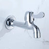 Chrome Zinc Alloy Outdoor Garden Water Valve mounted on a wall with a shiny chrome finish.