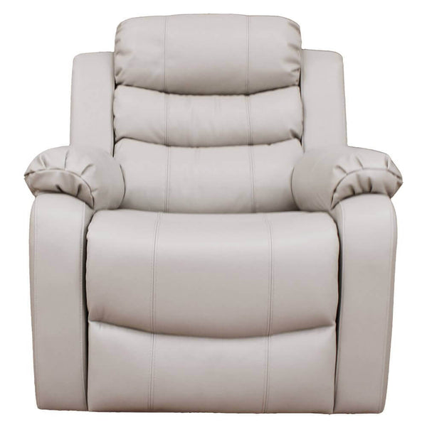 Air Leather Modern Sofa in light gray color featuring plush back and arm support for ultimate comfort.