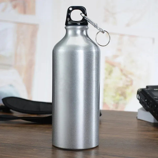 750ml Aluminum Sports Water Bottle in silver color, perfect for hydration during workouts and outdoor activities.