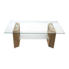 Perfect Dealz Glass Coffee Table with Wooden/Gold Legs