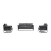Benya Professional Leather Office Couch with matching armchairs in a modern corporate setting.