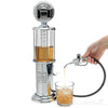Bar Butler Liquor Pump dispensing liquor into a glass with a stylish chrome design for home or bar use.