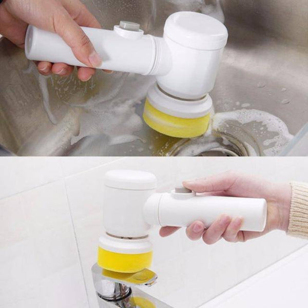 5 in 1 Electric Magic Brush being used to clean surfaces with ease.