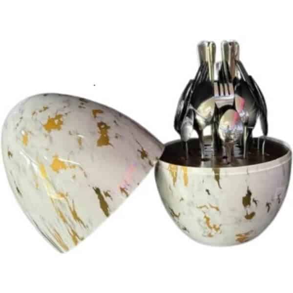 24pcs Egg Shaped Stainless Steel Cutlery Set image 1