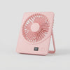 Portable Rechargeable Desktop USB Fan in pink color with a compact design for personal airflow.