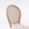 Vintage French Dining Chair with Rattan Back - Elegant rattan backrest detail.