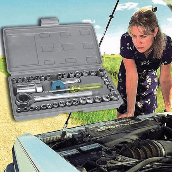 Perfect Dealz Small 40 Pcs Combination Socket Wrench Set