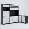 Multi-Piece Modular Metallic Kitchen Unit