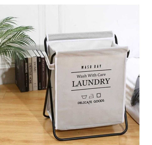 Steel Frame Collapsible Laundry Hamper Wash Day Laundry Basket image 2