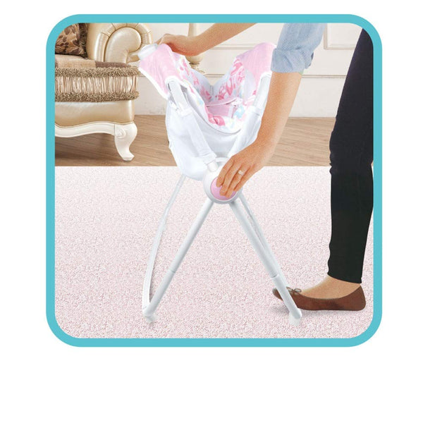 Foldable Toddler Soothing Vibrations seat being set up for calming toddlers with gentle vibrations.