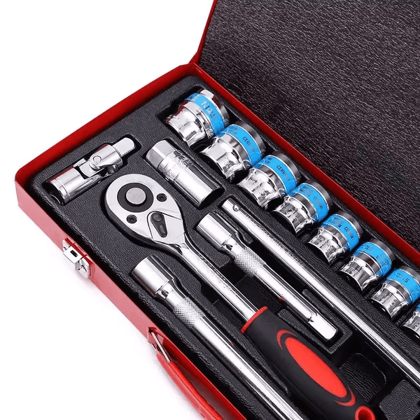 Perfect Dealz 24Pcs 1/2" Socket Ratchet Wrench Combination Tool Kit Set