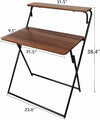 Folding 2-Tier Wall Mounted Desk showcasing dimensions 31.5" x 23.6" x 38.4" for compact workspaces.