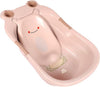 Baby Bath Tub Newborn Baby Thickened Large Tub in light pink frog design with smiling face for safe bathing.