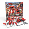Fire Warrior DIY Take-Apart Rescue Play Set with assembly tools, rescue vehicle, and customizable components.