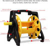 Wall-Mounted Garden Hose Reel with Spray Gun Set featuring flexible rocker and lifting handle for easy use