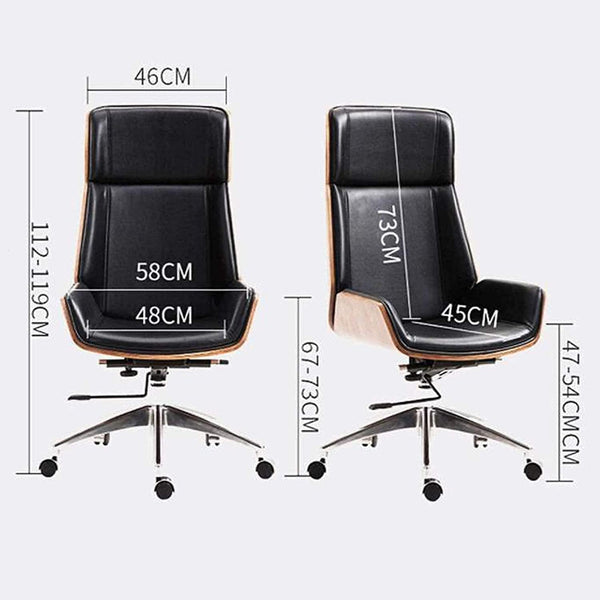 Dimensions of the Ergonomic High Back Leather Gaming Chair, showing sizes for optimal comfort and posture.