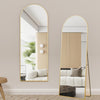 Arched Full Length Floor Mirror with Gold Frame reflecting modern space and brightening small areas.
