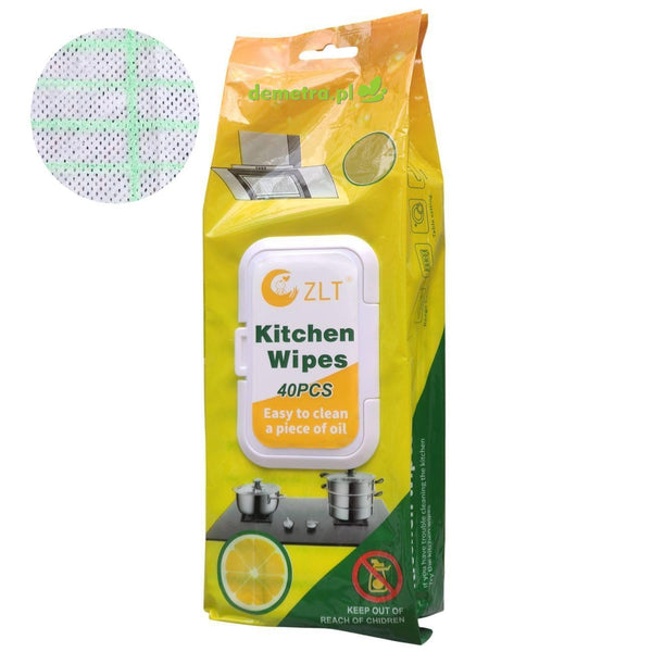 Lemon Scented Grease Removal Wet Kitchen Wipes