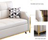 Convertible Sleeper Loveseat Sofa Bed with durable design, anti-slip foot pad, and modern geometric pillow.