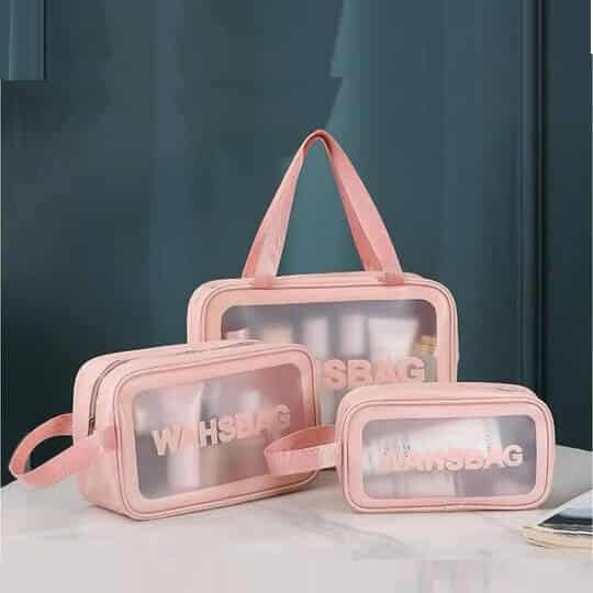 Perfect Dealz Set of 3 Transparent Cosmetic Wash Bag