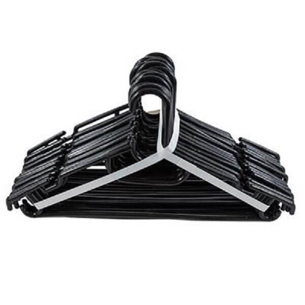 Pack of 20 Black Plastic Hangers image 0